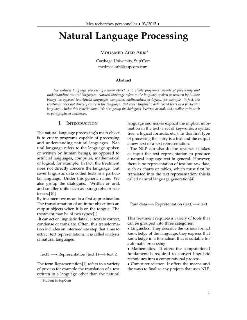 research paper natural language processing