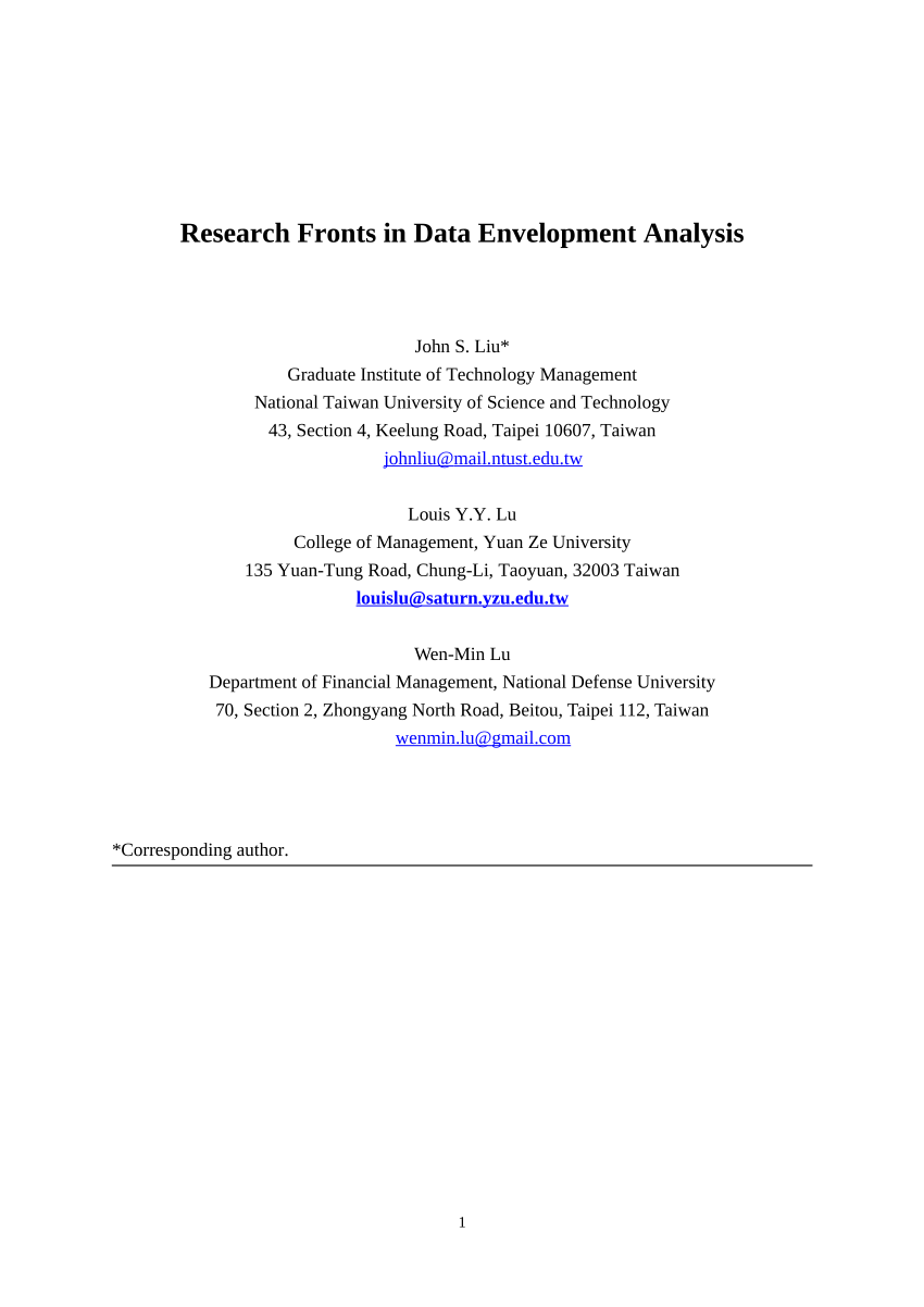 thesis on data envelopment analysis