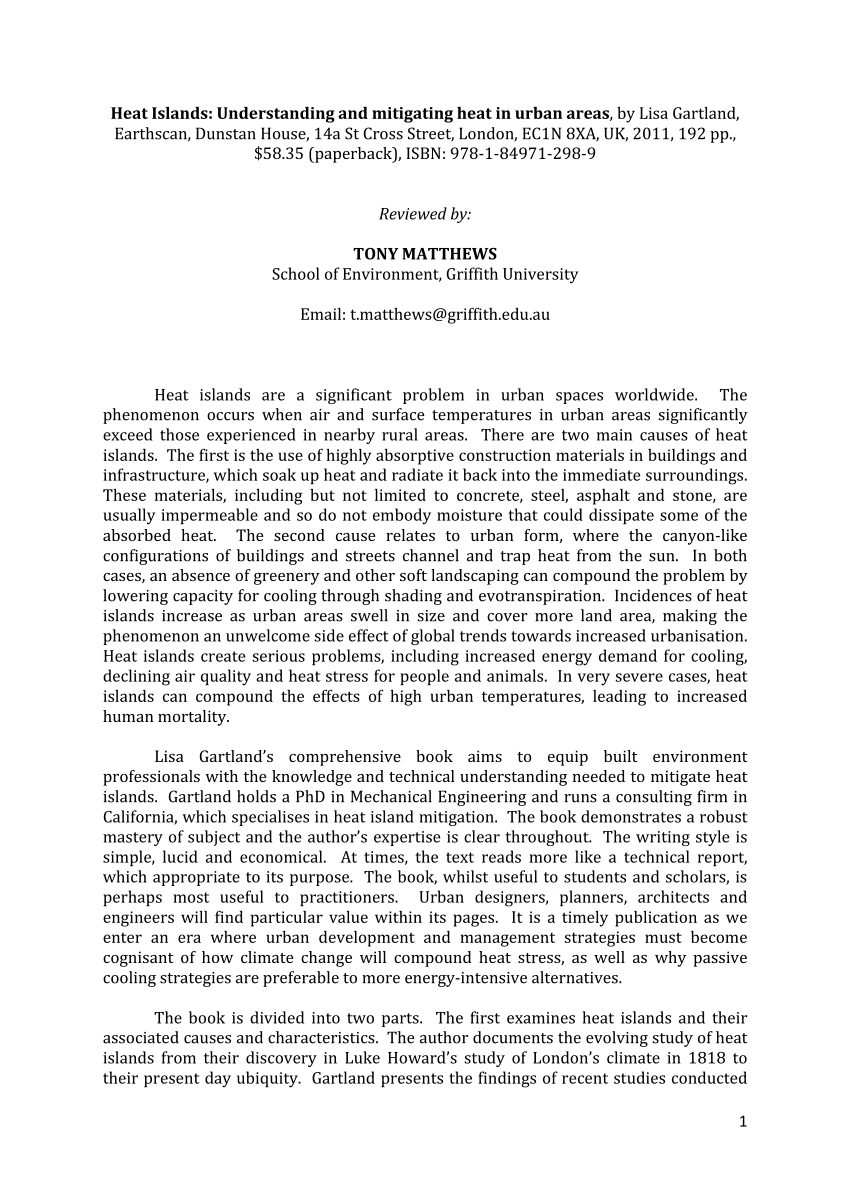 (PDF) Heat islands: understanding and mitigating heat in urban areas