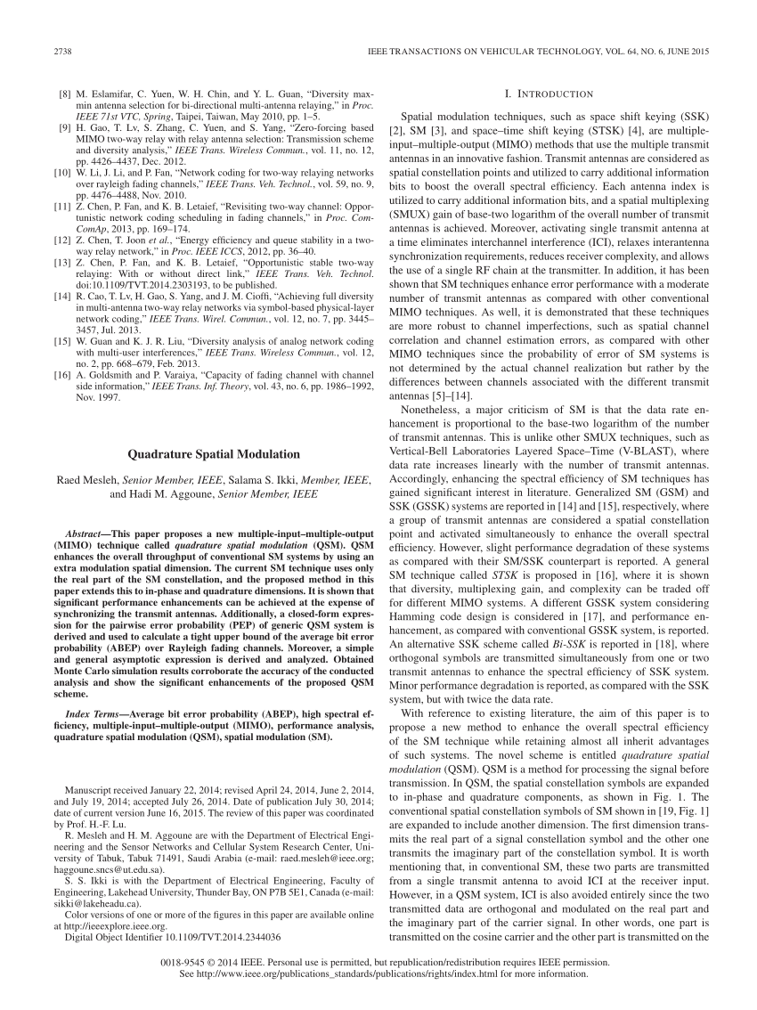 PDF Quadrature Spatial Modulation