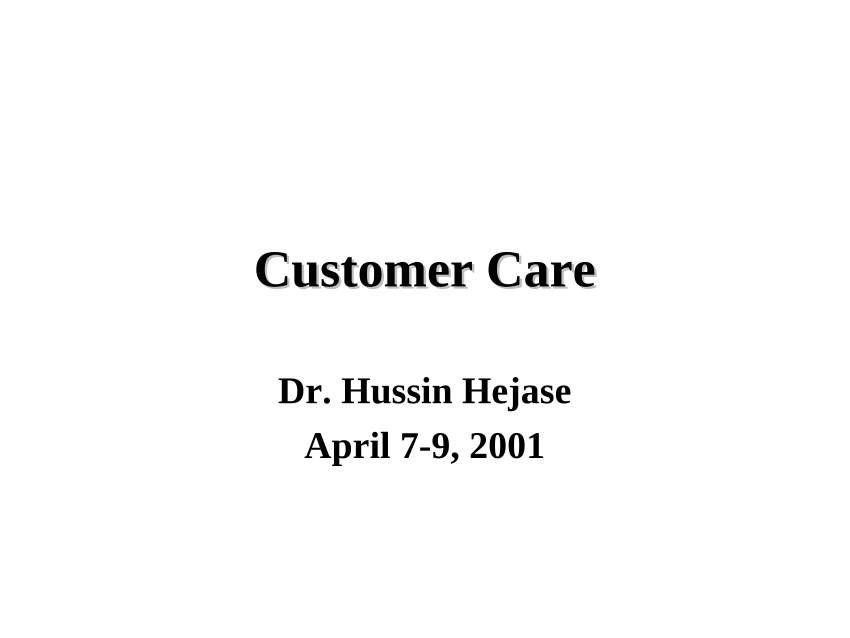 thesis on customer care