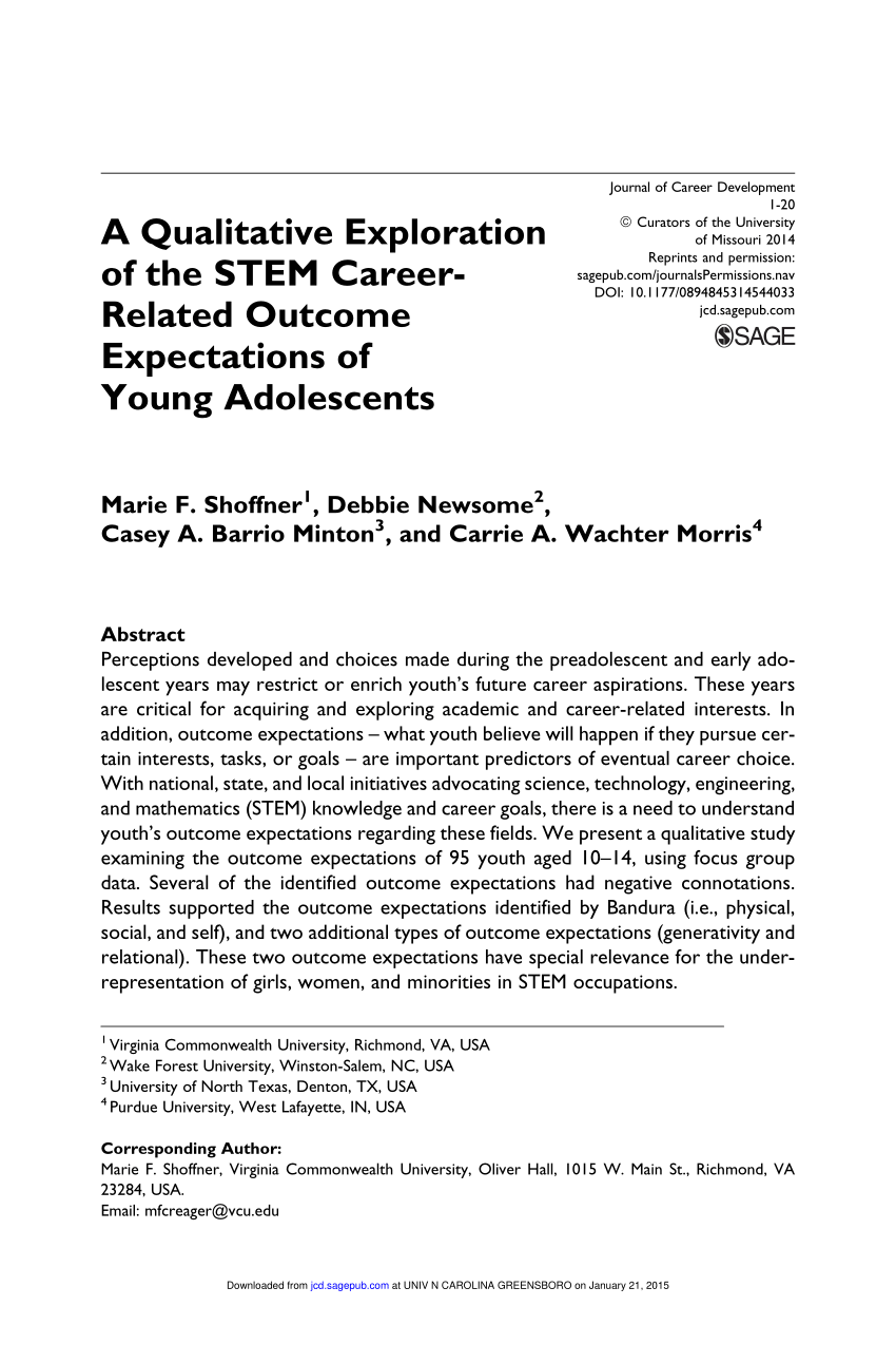 sample qualitative research for stem students