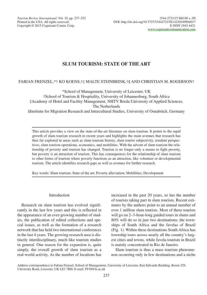 thesis slum tourism