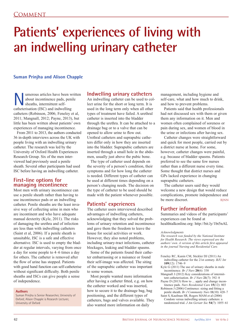 British Journal Of Midwifery - Urinary catheterisation: Indications and  complications