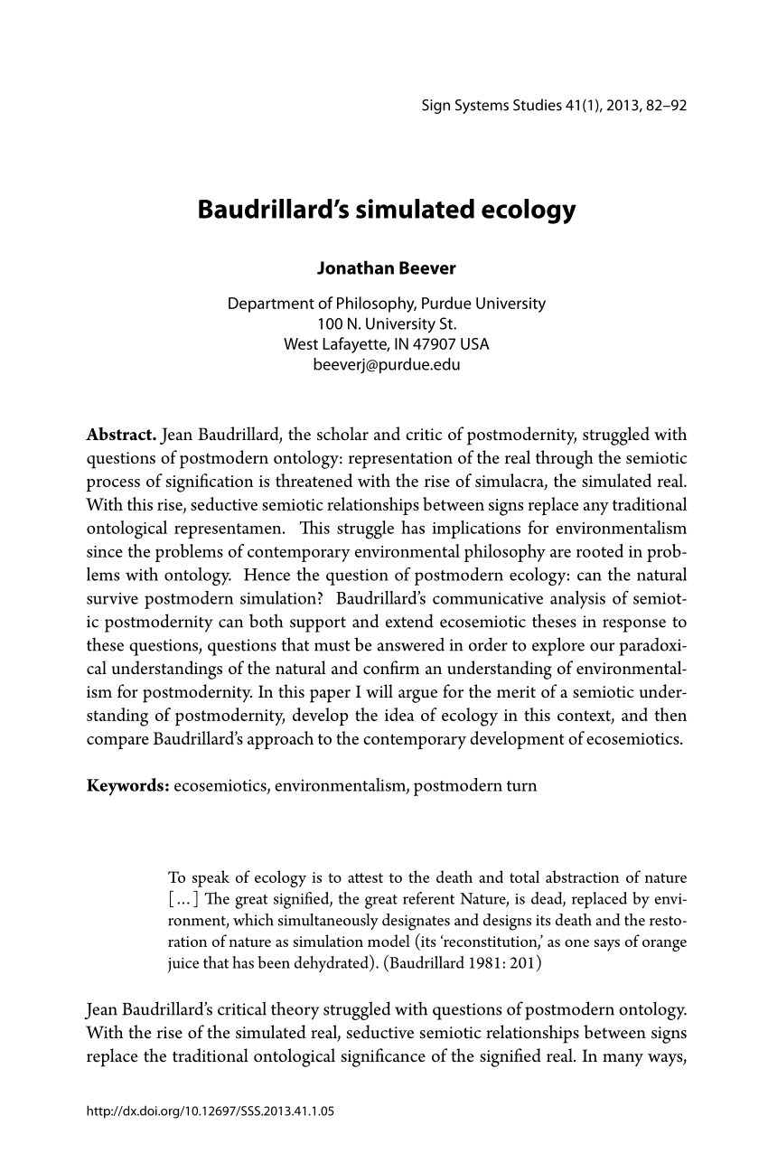 Baudrillard's Philosophy: Simulacra and Simulation in the 21st Century