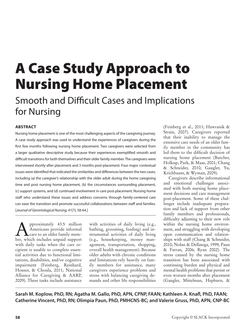 case study on nursing homes