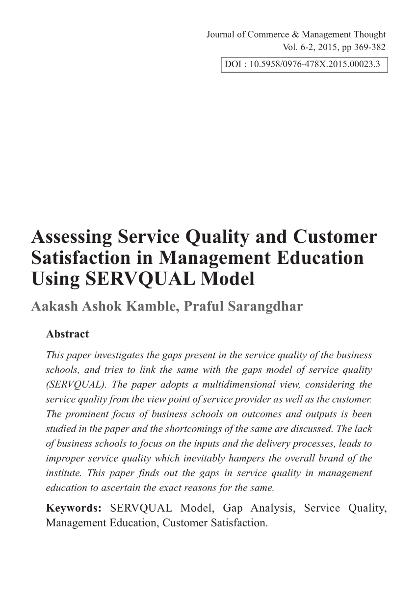 service quality and customer satisfaction research proposal