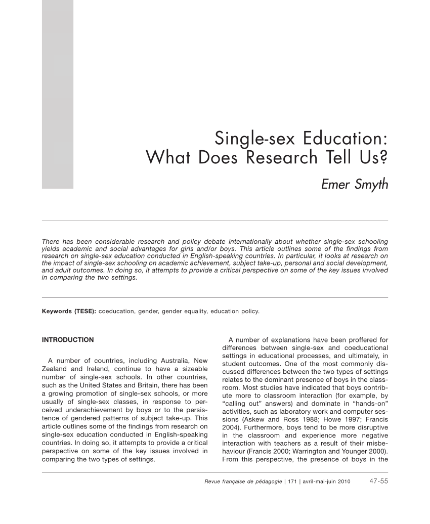 Dissertation on same sex classes