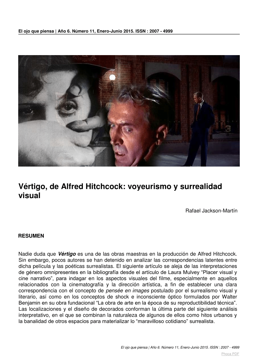 PDF) Vértigo, de Alfred Hitchcock voyeurismo y surrealidad visual