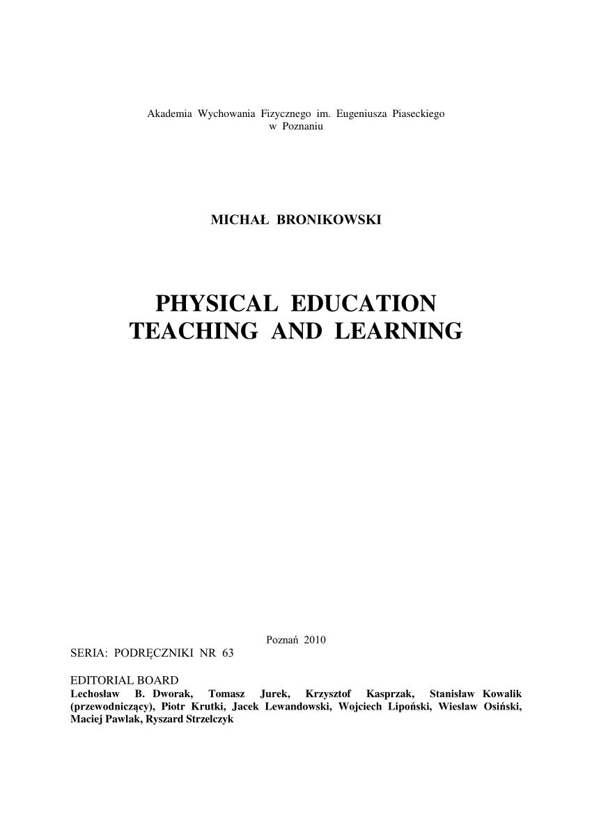 PDF Physical education teaching and learning