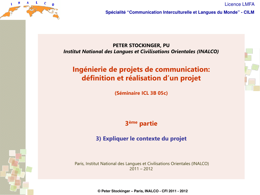 (PDF) Séminaire: Ingénierie des projets de communication. Troisième ...
