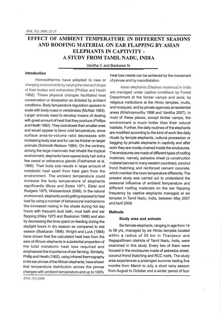 (PDF) Effect of ambient temperature and roofing material on ear