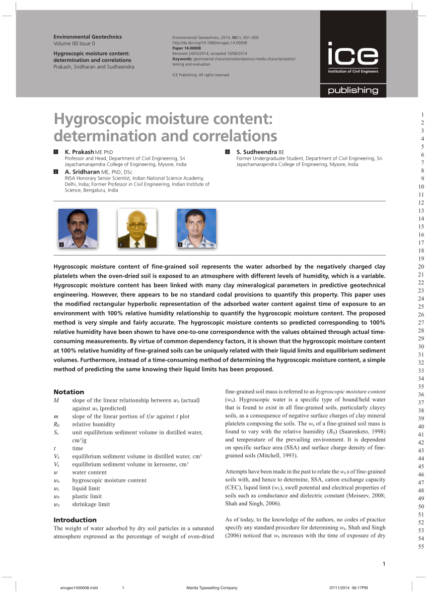 (PDF) Hygroscopic moisture content Determination and correlations