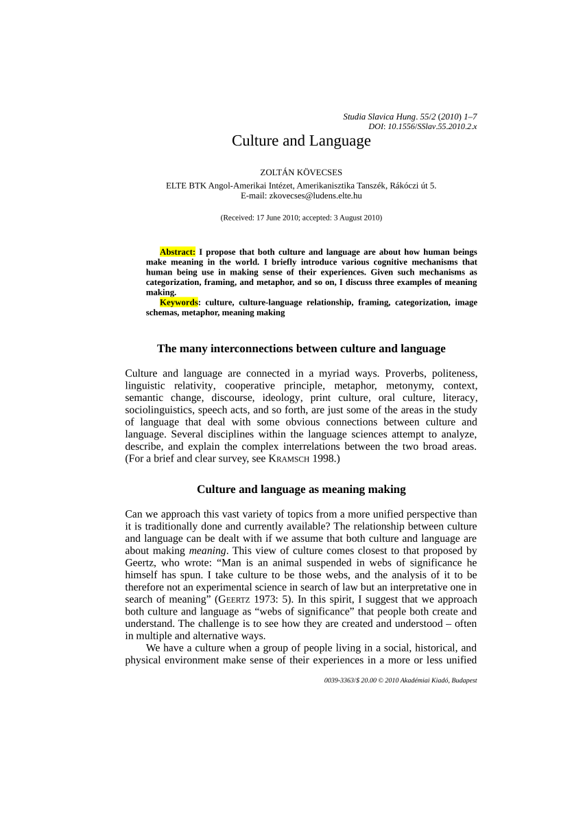 language and culture essay pdf