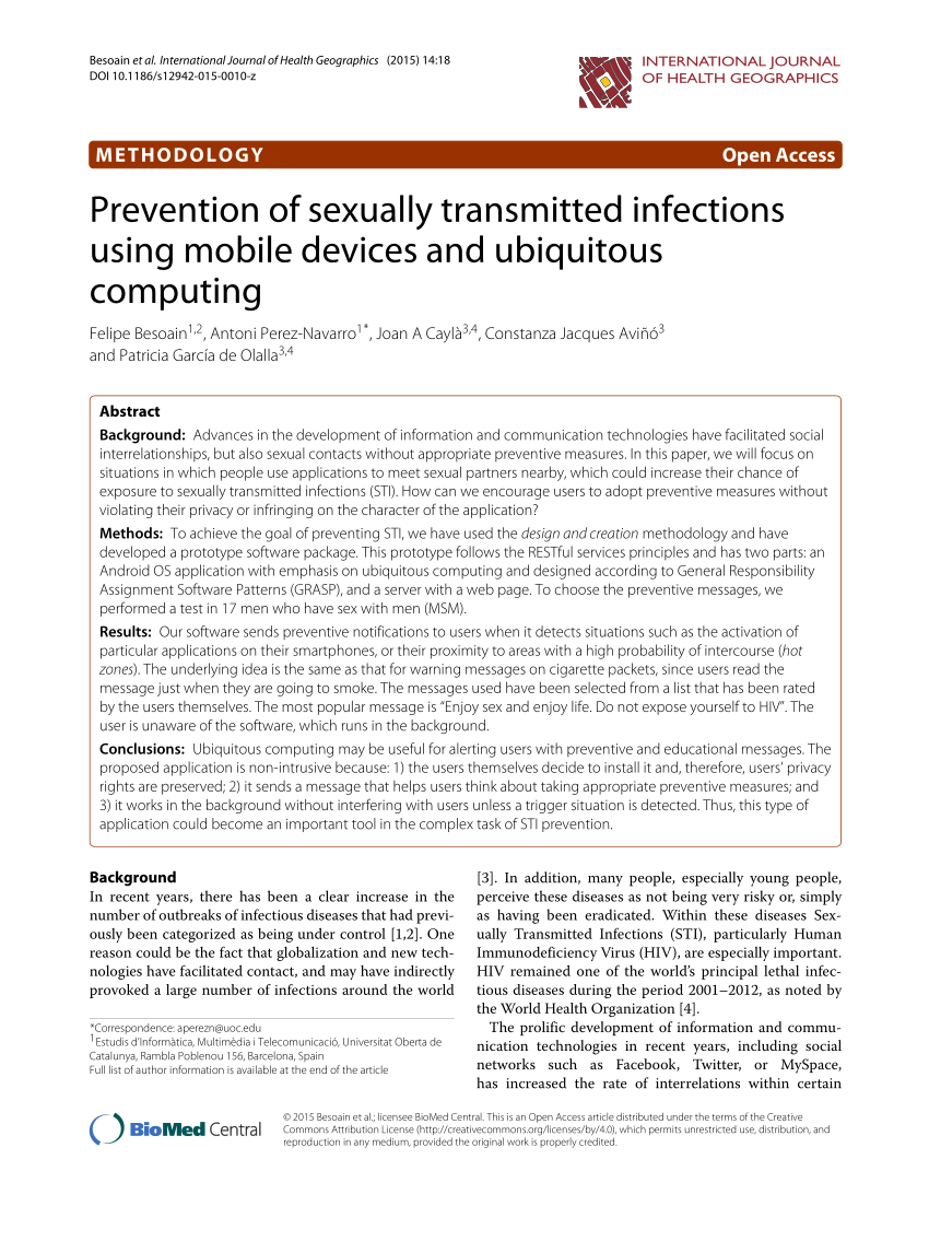 Pdf Prevention Of Sexually Transmitted Infections Using Mobile