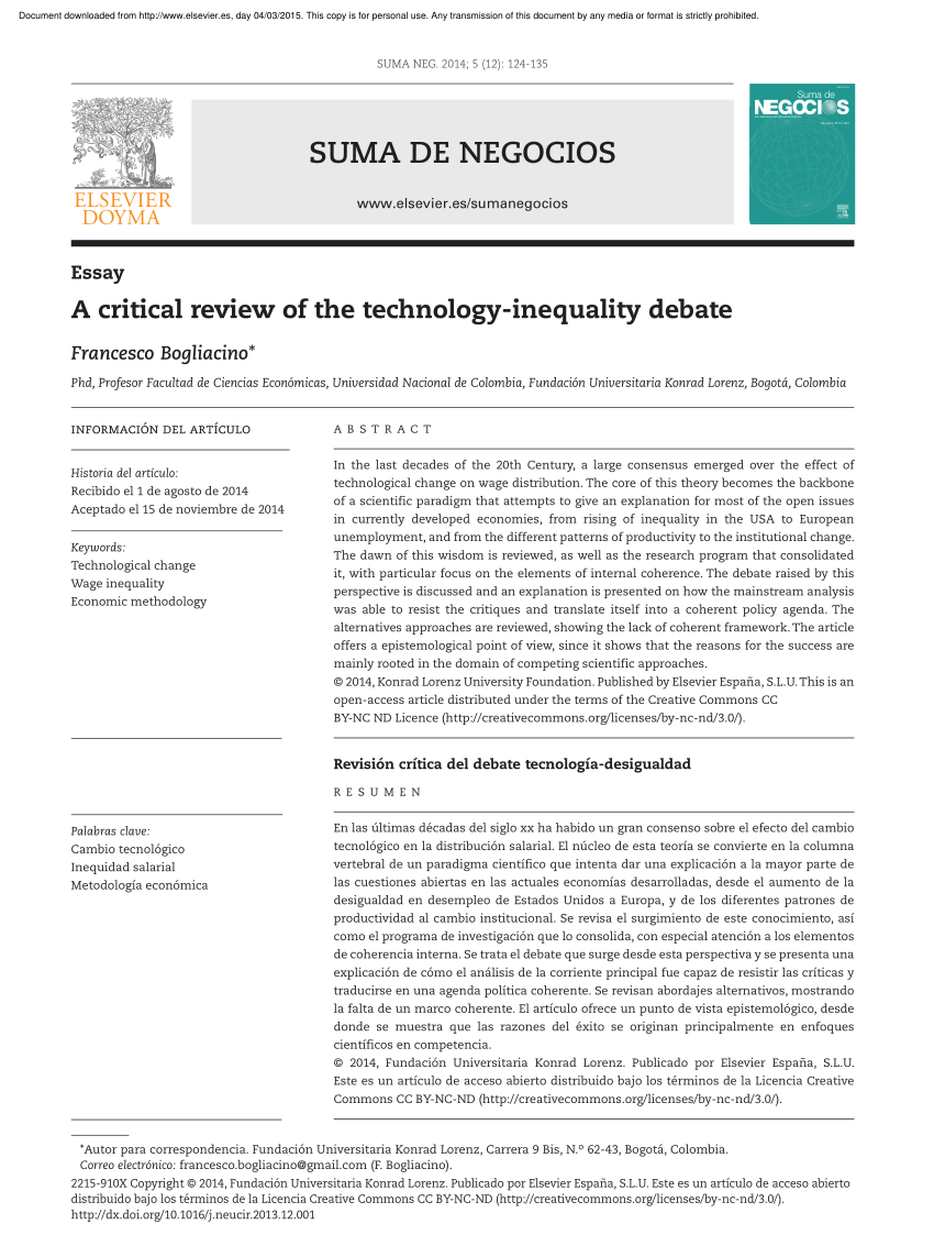 technology and inequality essay