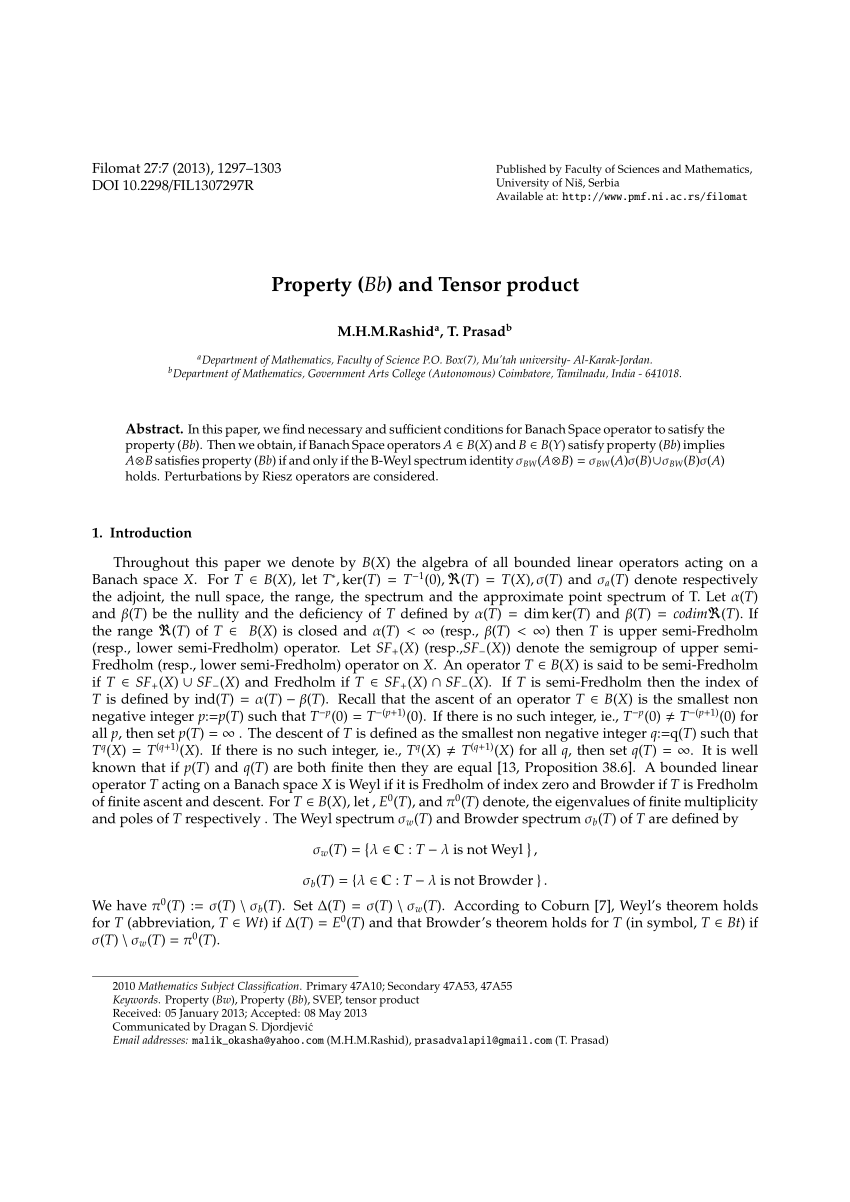 Pdf Property And Tensor Product