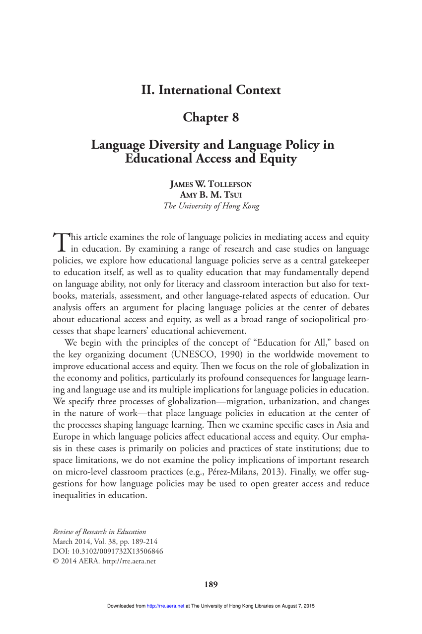 research on language policy