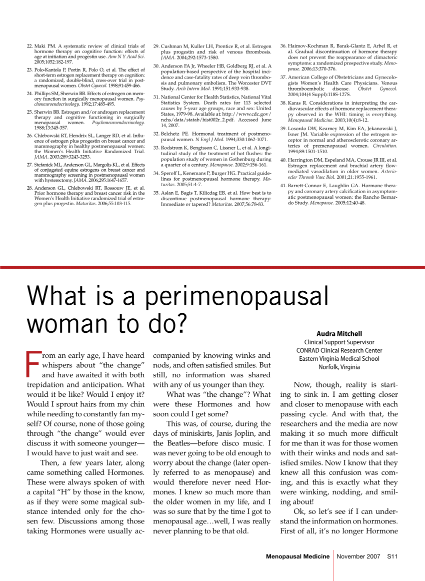 articles of menopause research