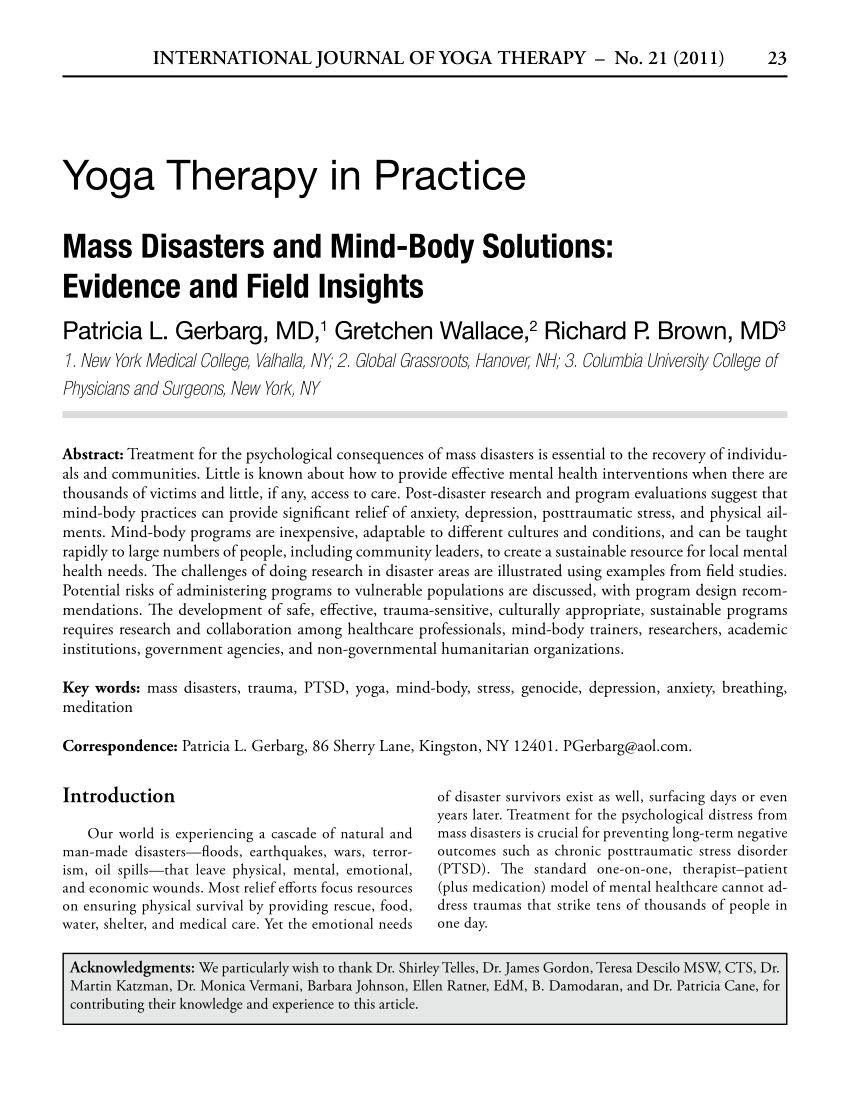 yoga research journal articles