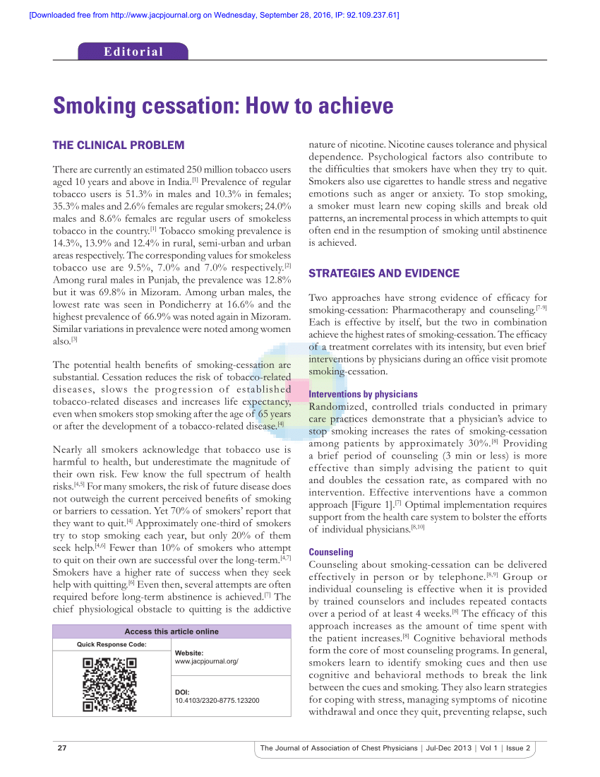 smoking cessation dissertation