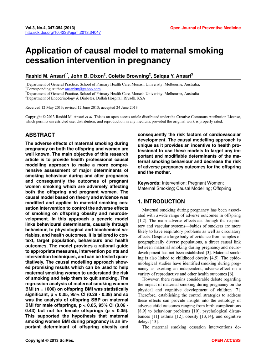 research articles on maternal smoking