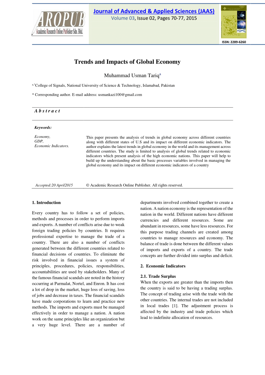 research paper of global economy