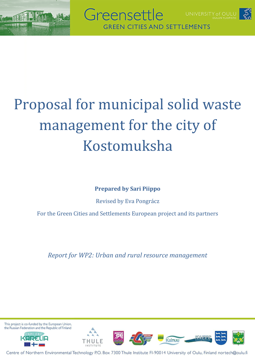 😍 Waste management project proposal. A Sample Waste Management Business