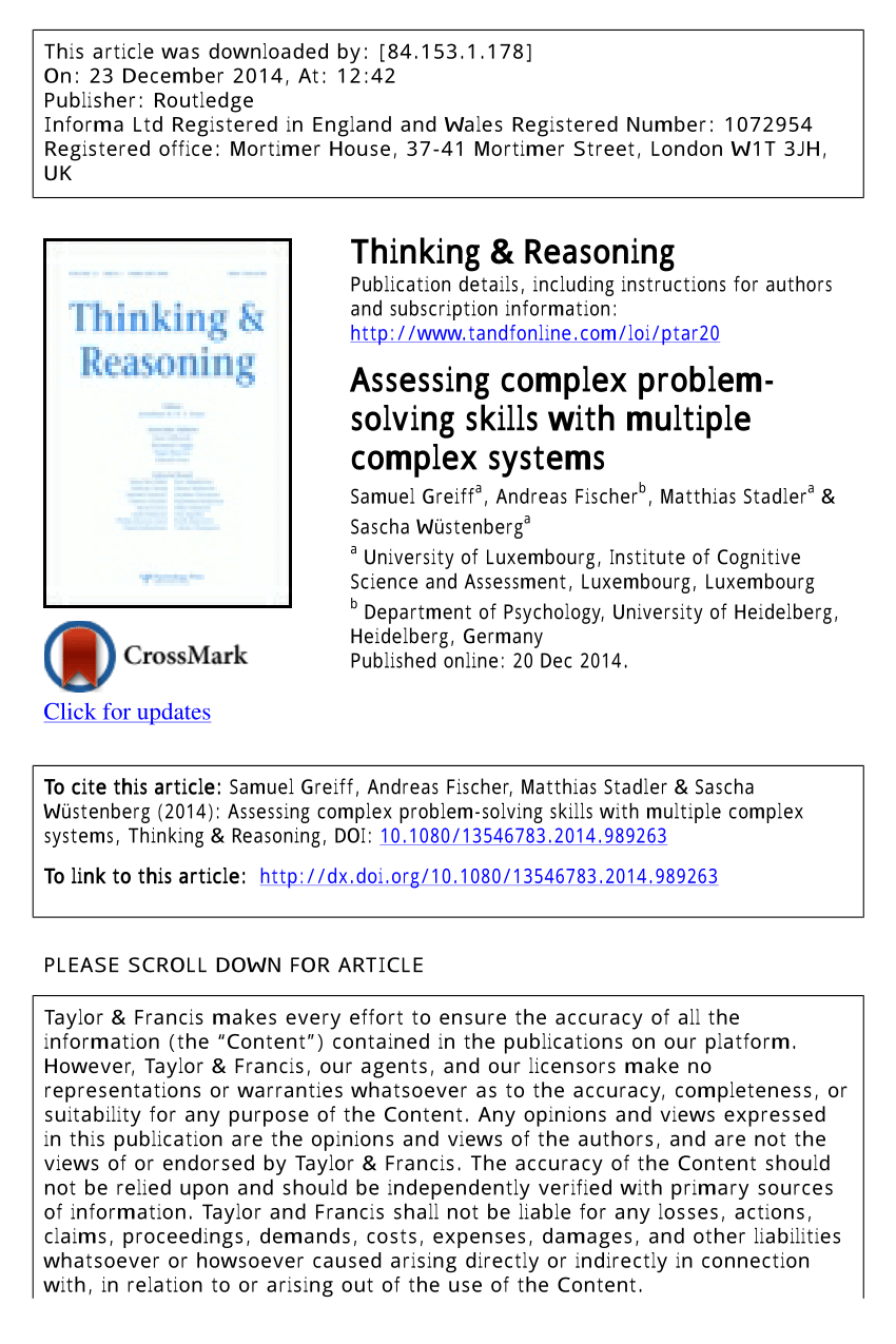 complex problem solving pdf