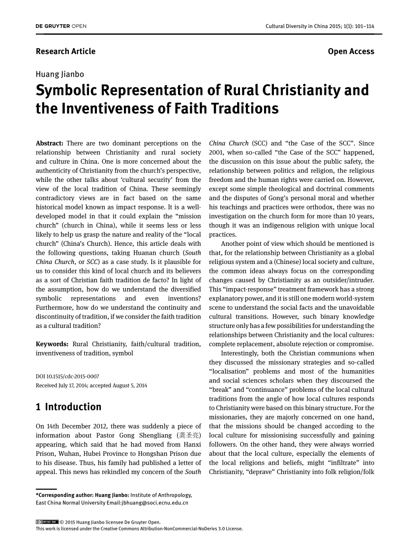 (PDF) Symbolic Representation of Rural Christianity and the