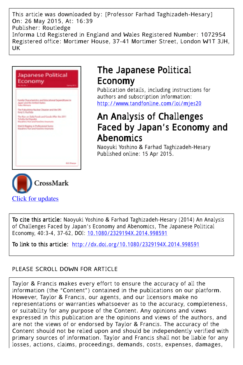 Pdf An Analysis Of Challenges Faced By Japan S Economy And Abenomics