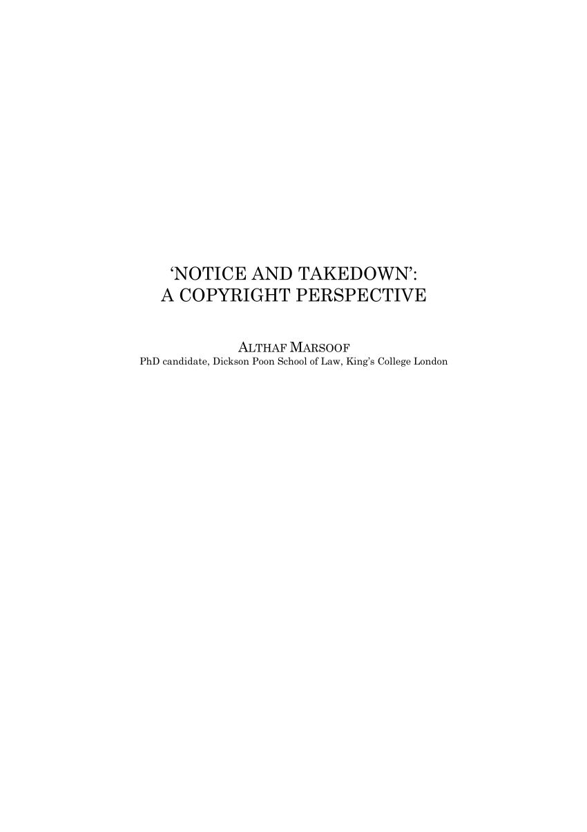 Section 512 of Title 17: Resources on Online Service Provider Safe Harbors  and Notice-and-Takedown System