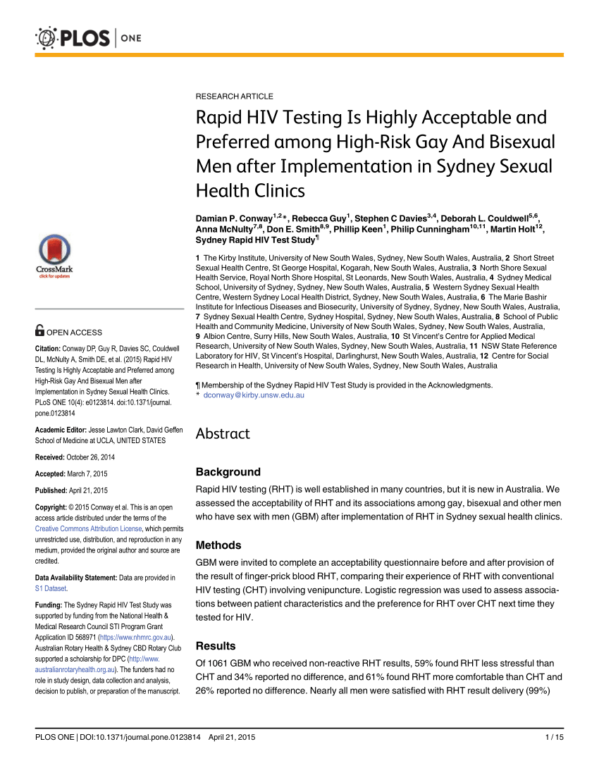 PDF Rapid HIV Testing Is Highly Acceptable and Preferred among