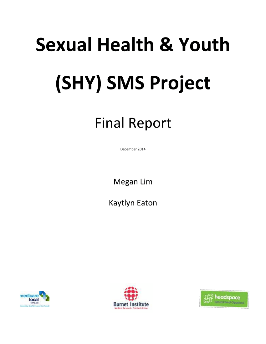 PDF Sexual Health Youth SHY SMS Project