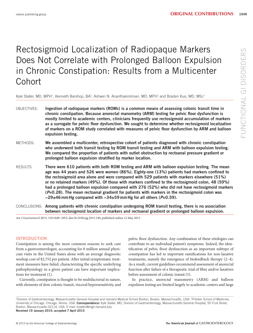 Pdf Rectosigmoid Localization Of Radiopaque Markers Does