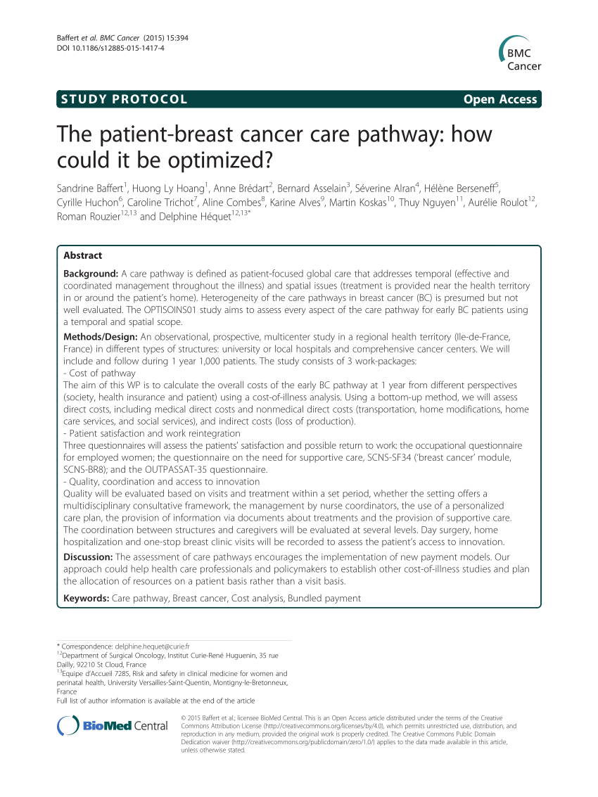 Pdf The Patient Breast Cancer Care Pathway How Could It Be Optimized