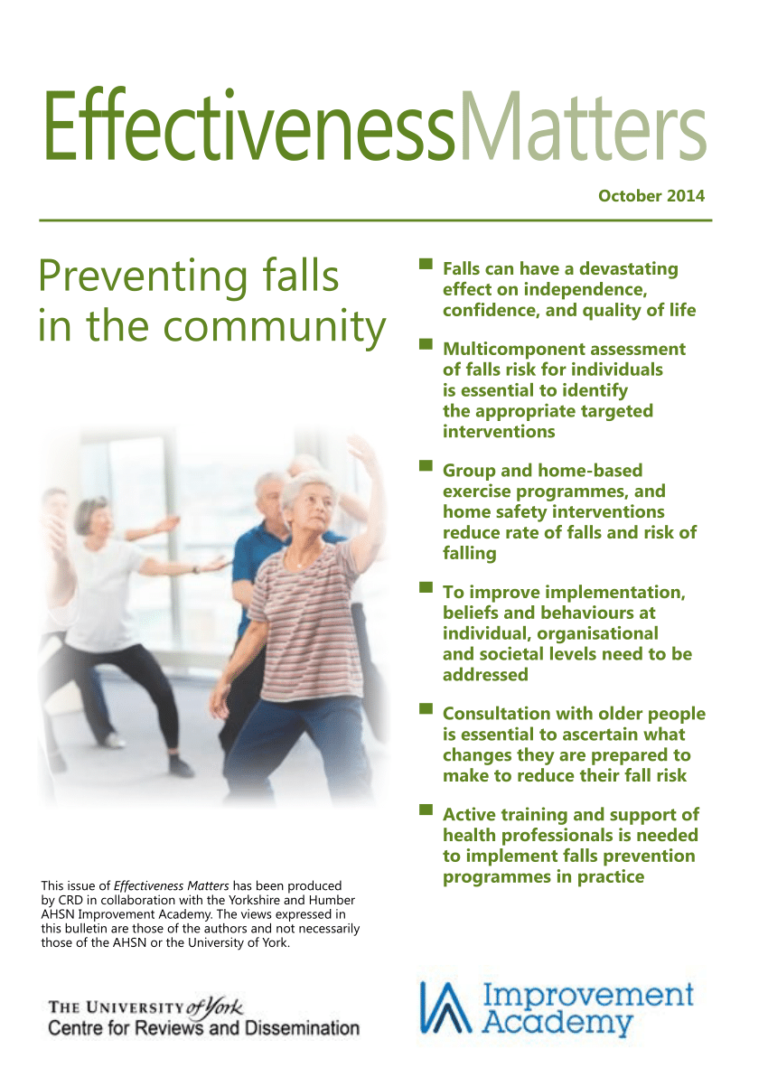 (PDF) Preventing falls in the community