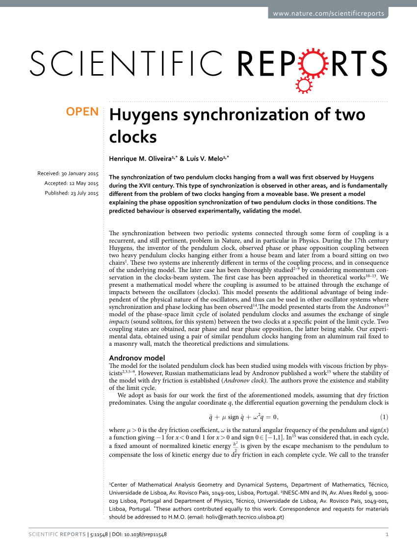 New understanding of the body's cells: Synchronise like pendulum