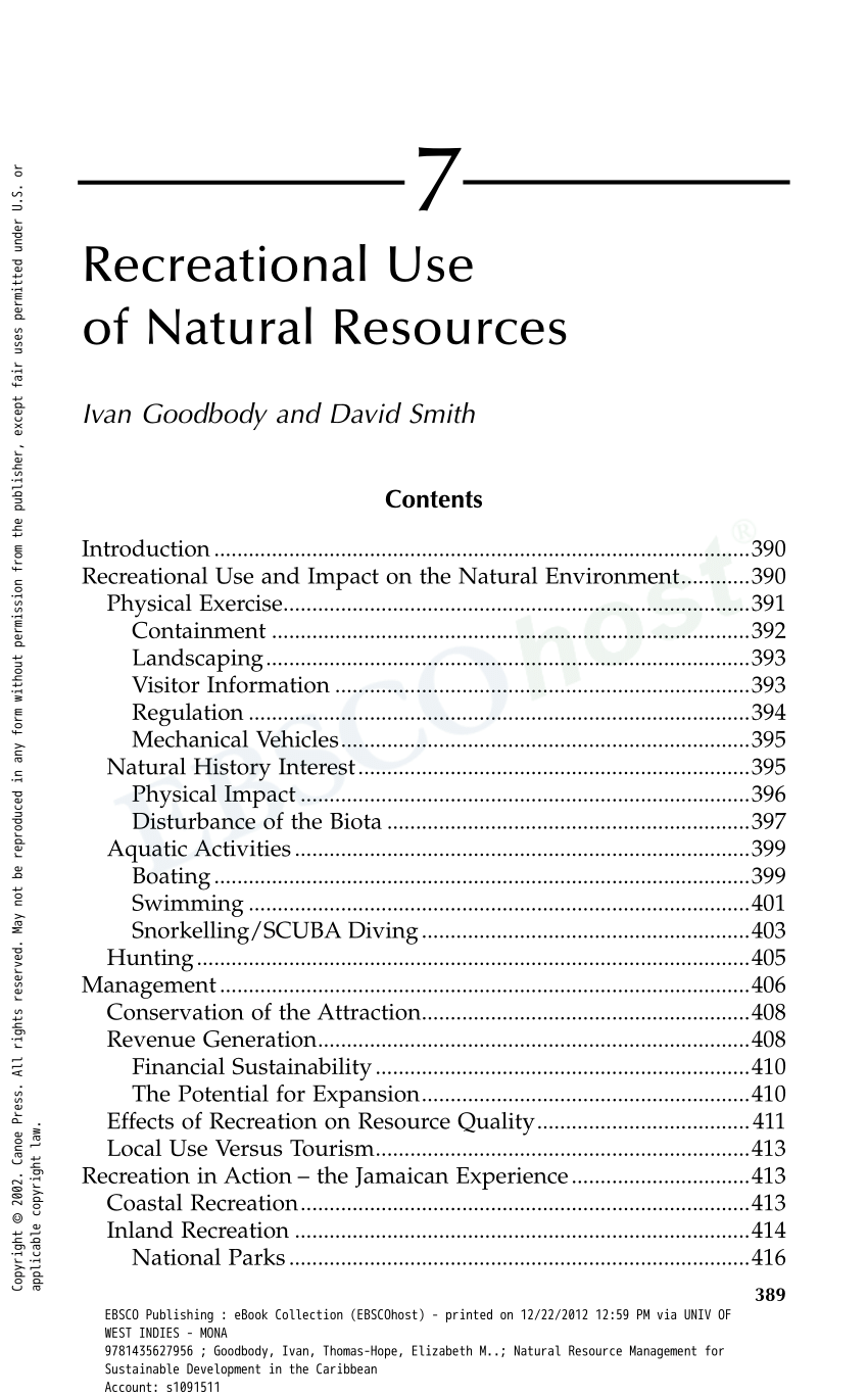 natural resources research paper