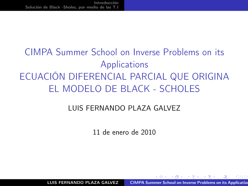 PDF) ECUACIÓN DIFERENCIAL PARCIAL QUE ORIGINA EL MODELO DE BLACK - SCHOLES