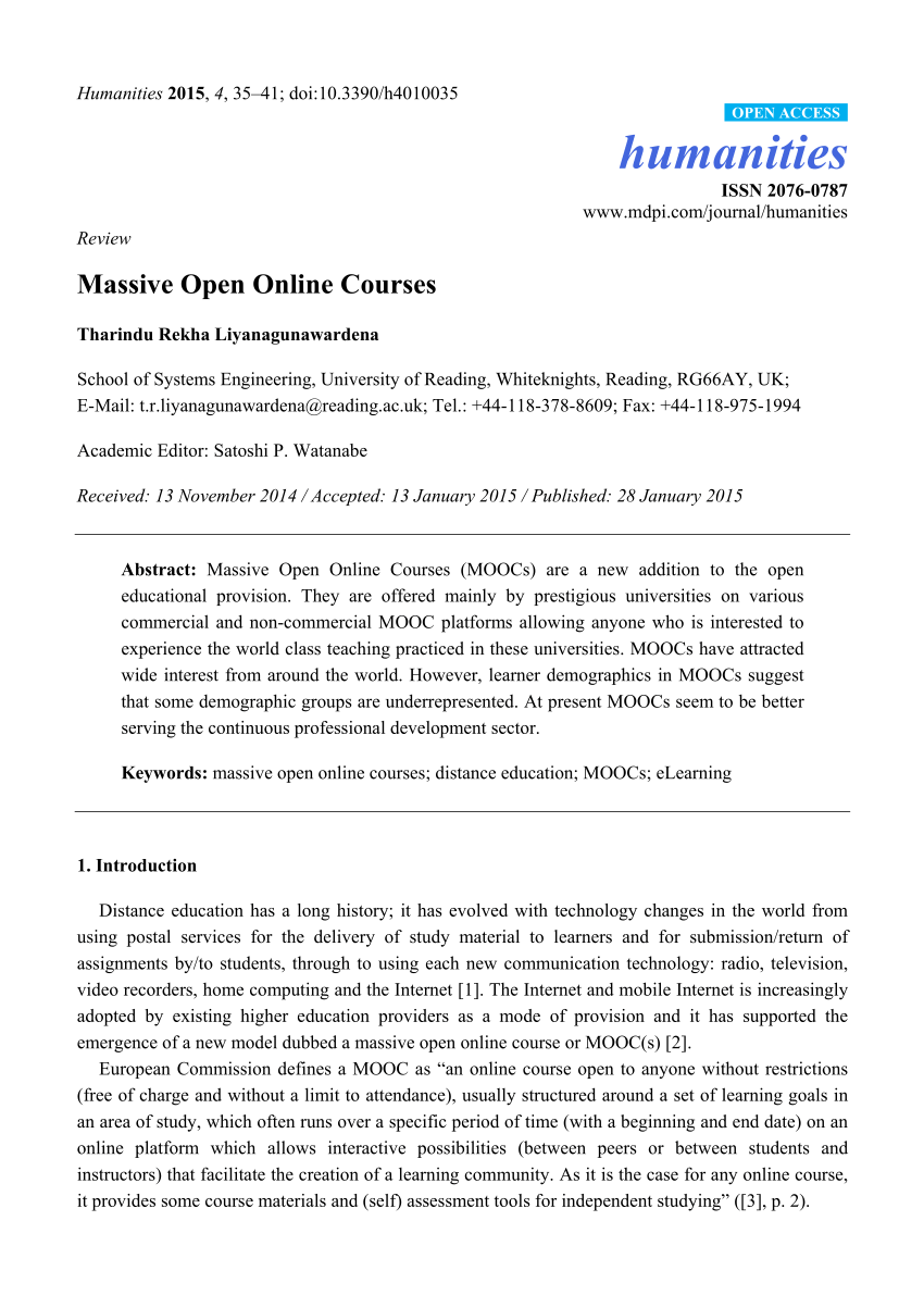 research paper on massive open online courses