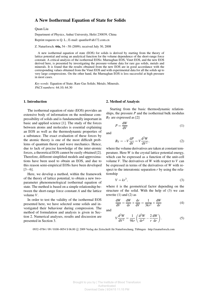 Equation of State