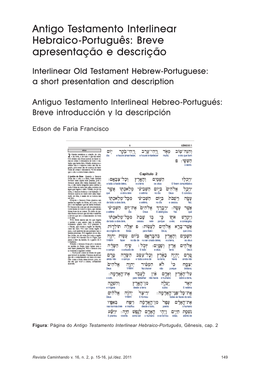 Pdf Antigo Testamento Interlinear Hebraico Português Breve