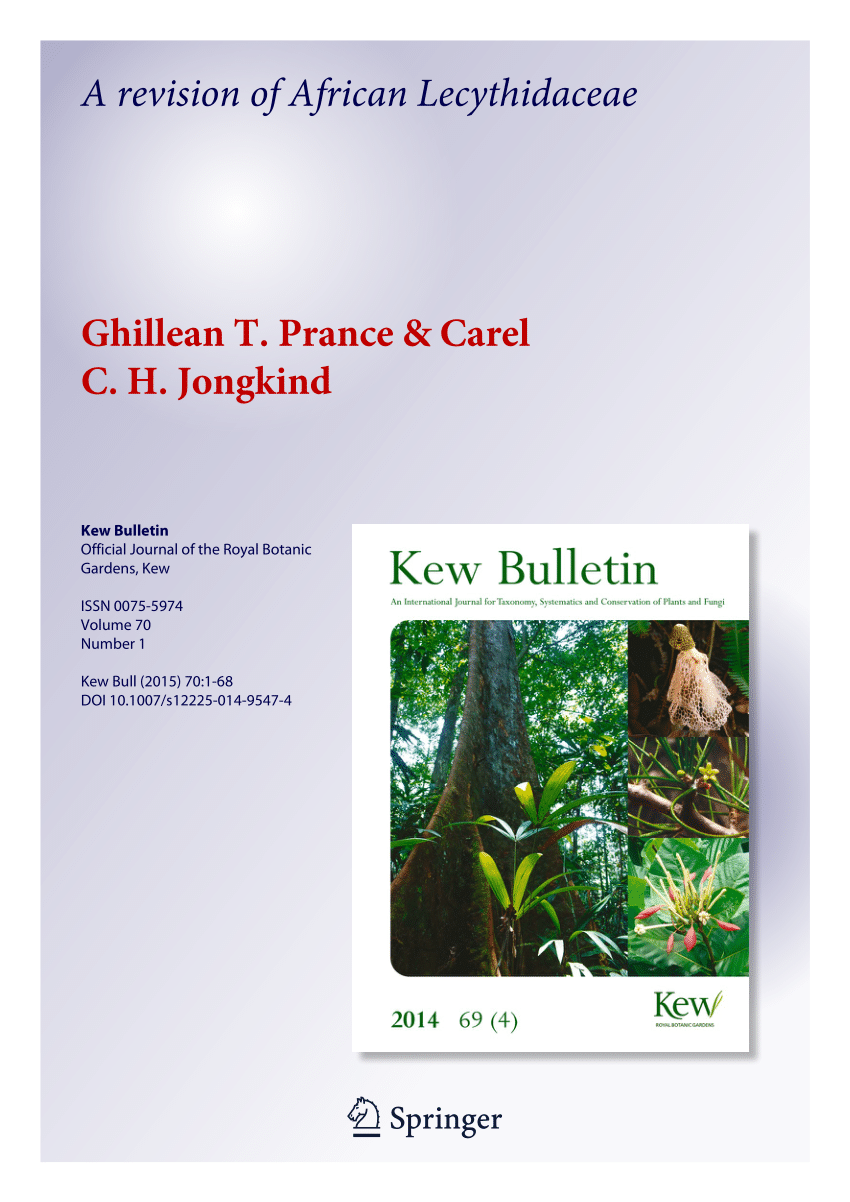 PDF) A revision of African Lecythidaceae Foto