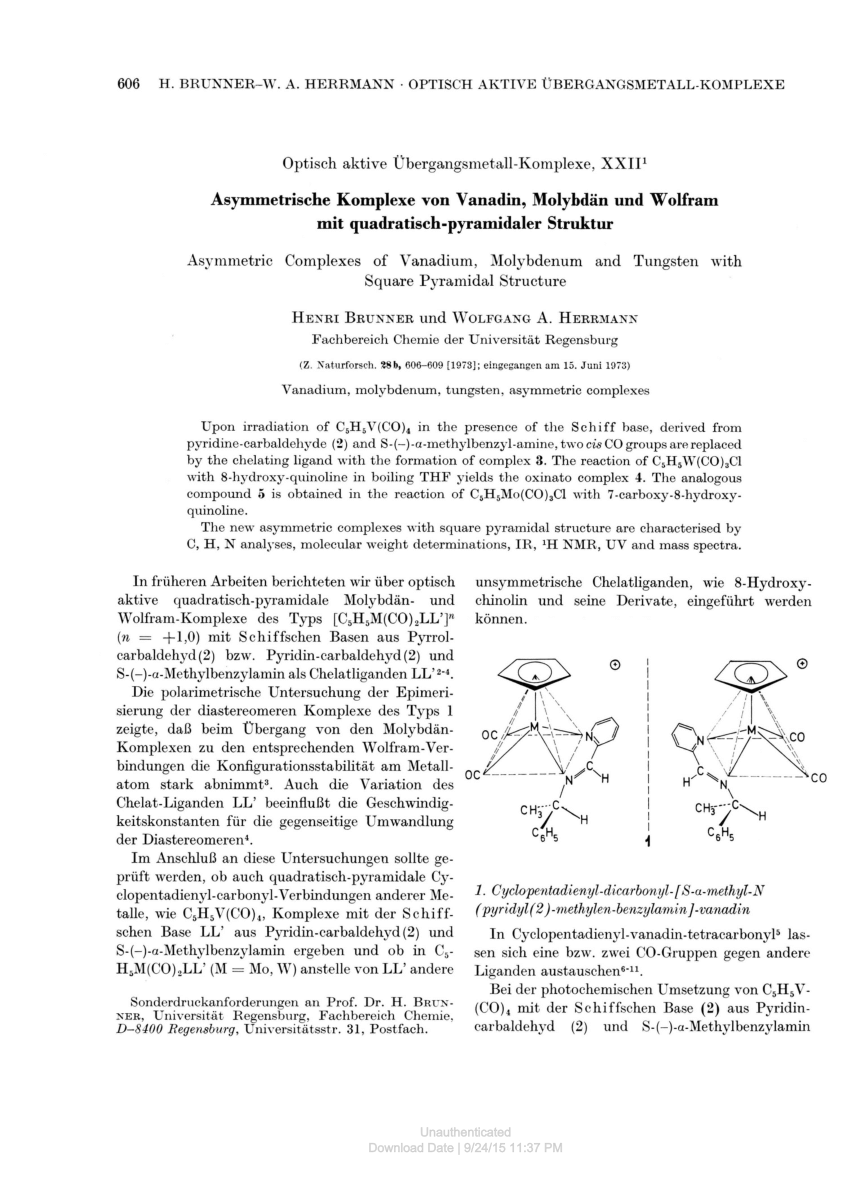 Pdf Optisch Aktive Ubergangsmetall Komplexe Xxii