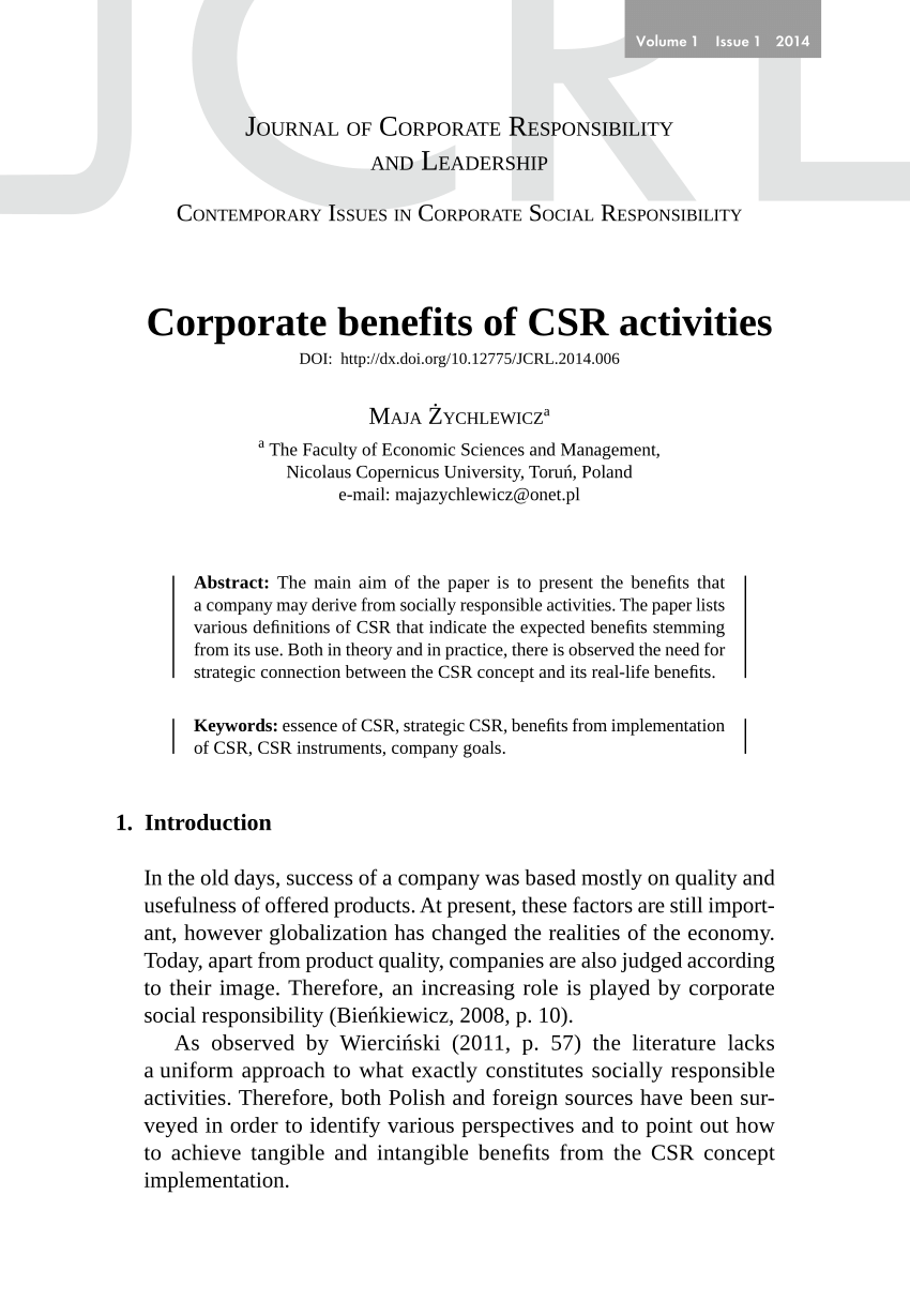 research paper on csr activities