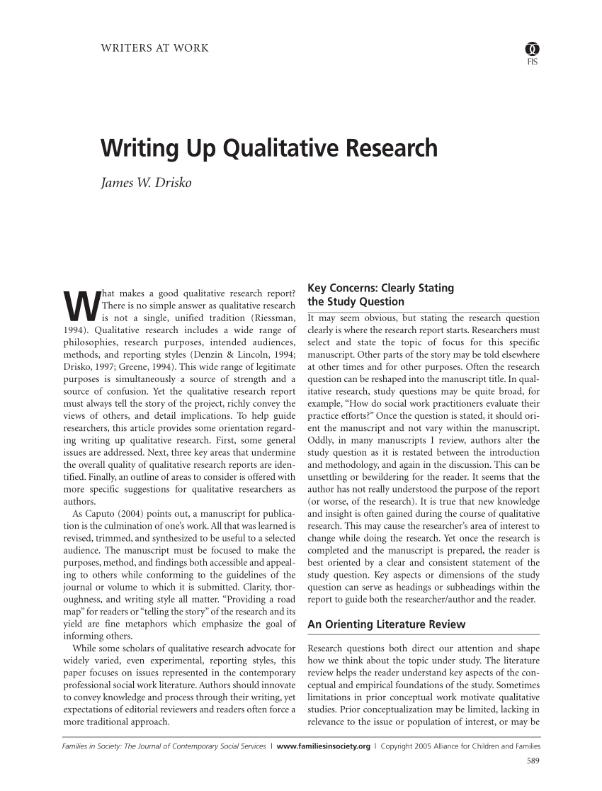 writing a qualitative research