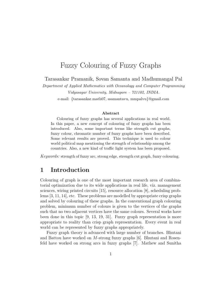 research papers on fuzzy graphs