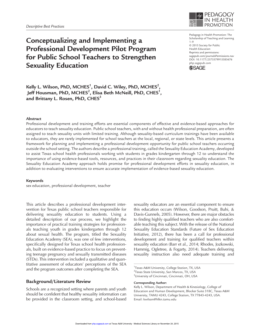 PDF Conceptualizing and Implementing a Professional Development