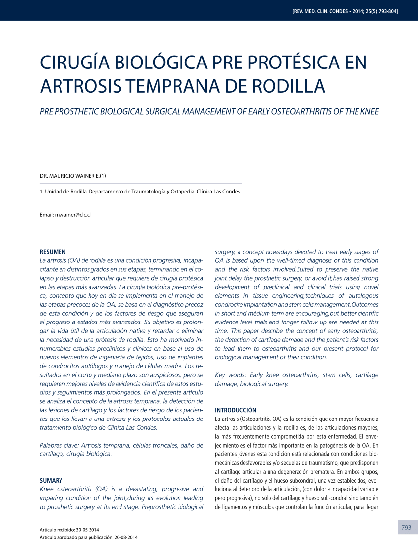 Artrosis de rodilla - Clínica Las Condes